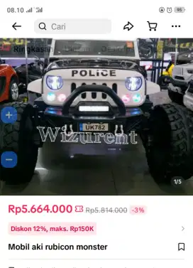 Mobilan Aki jenis jeeb Robicon monster.