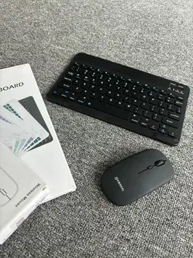 Wireless Keyboard 10 inch dan Wireless Mouse BARU dengan bluetooth BJM