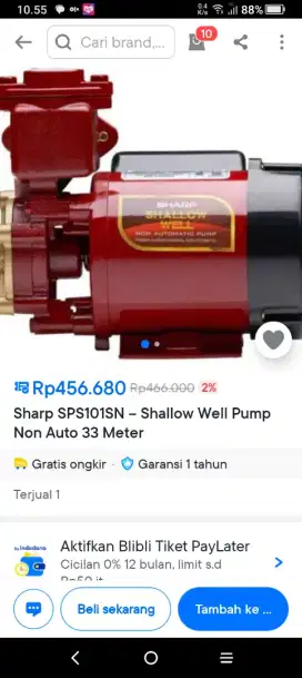 POMPA AIR SHARP NON OTOMATIS SPS-101SN GARANSI RESMI SHARP