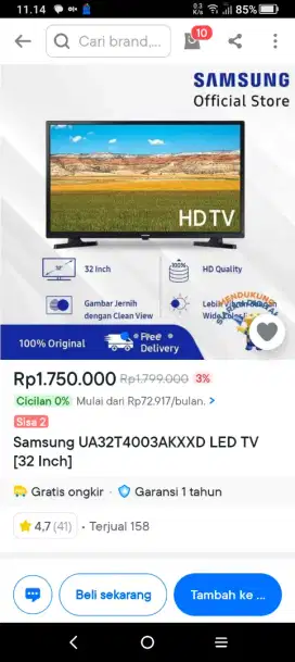 SAMSUNG UA32T4003AKXXD HD TV 32 INCH-DIGITAL TV-HDMI-USB