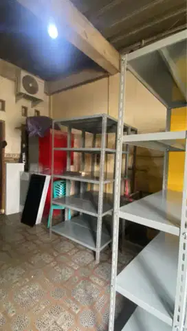 Rak Besi siku lubang susun serbaguna penyimpanan barang gudang kantor