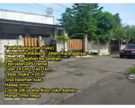 Tanah Bonus Bangunan Ruko Karanganyar