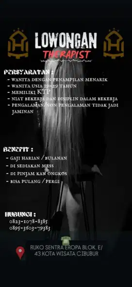 Lowongan kerja terapis wanita