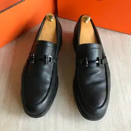 Salvatore Ferragamo black loafer casual sepatu 43