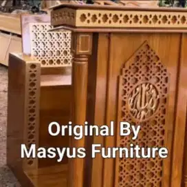 Mimbar Masjid Jati, Mimbar Musholla Kayu Jati, Podium Pidato, Panggung