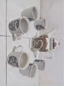VTG Coffe sett teko porselen
