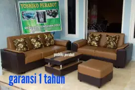 Yoshiko perabot - sofa 3 dan 2 person + meja dan puff