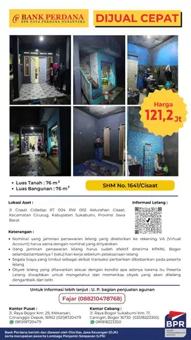 Dijual Murah Rumah Agunan Sitaan Bank melalui lelang