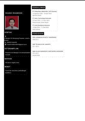 Saya lagi mencari kerja