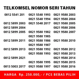 NOMOR CANTIK TELKOMSEL PRABAYAR 4G LTE SERI  TAHUN