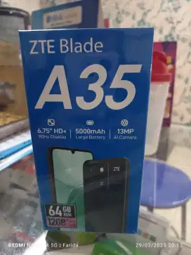 ZTE Blade A35 4+8/64gb baru garansi resmi bisa TT Kredit