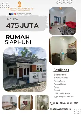 Gratis AC Rumah Murah Siap di Huni Dekat Kampus Alma Ata Jogja