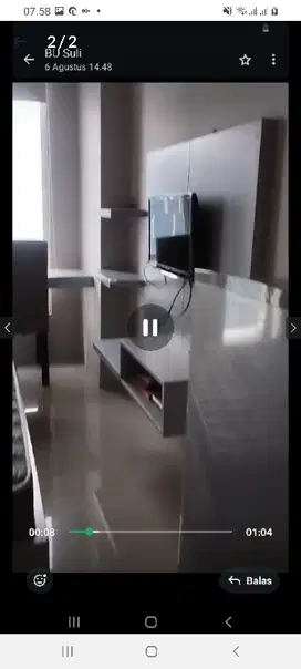 DISEWAKAN APARTEMEN TANGLIN pakuwon mall