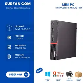 MINI PC LENOVO M710Q CORE I7 GENERASI 7 RAM 16 SSD 512