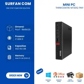 MINI PC LENOVO M720Q CORE I7 GENERASI 9 RAM 8 SSD 256