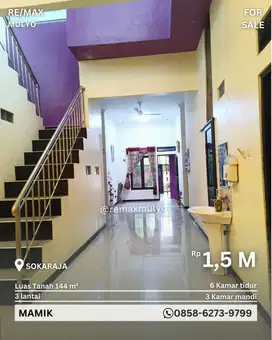 Dijual Rumah 3 Lantai Lokasi Strategis