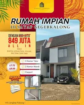 Rumah murah 2 Lt di cigugur girang ciwaruga dekat Polban dan Gerlong