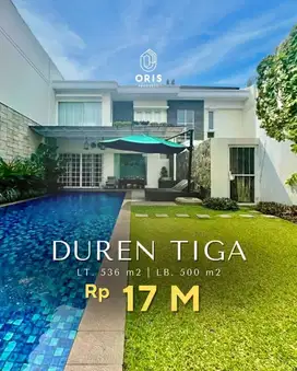 Rumah Cantik Ada Pool  dlm Townhouse di Duren Tiga Jakarta Selatan