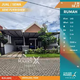Dijual Rumah Semi Furnish Minimalis di Greenland Tidar Malang
