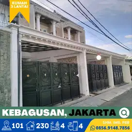 Rumah dijual Murah 3 Lt. Ada Kolam Renang, Kebagusan, Jakarta Selatan