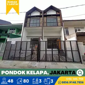 Rumah dijual Murah 2 Lt. Curug, Jakarta Timur dekat Tol  Pondok Kelapa