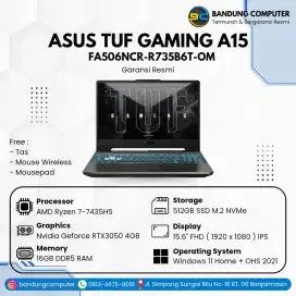 Laptop Asus TUF Gaming A15 AMD Ryzen 7 RTX3050 - Garansi Resmi