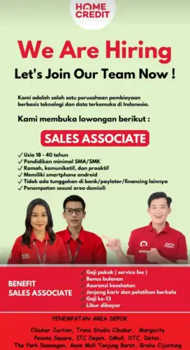 Dibutuhkan Sales Agent Home Credit Indonesia