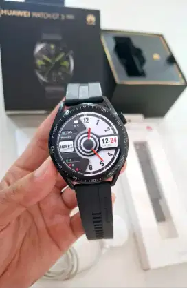 Huawei Watch GT 3 46mm Black Mulus Fullset Bonus Strap Ori smartwatch