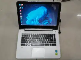 Dijual laptop HP i7 layar TOUCH siap pakai DUAL VGA Keybod nyala
