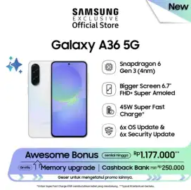 FREE CHARGER 25WATT A36 5G 12/256 SAMSUNG Garansi SEIN Bisa cicilan