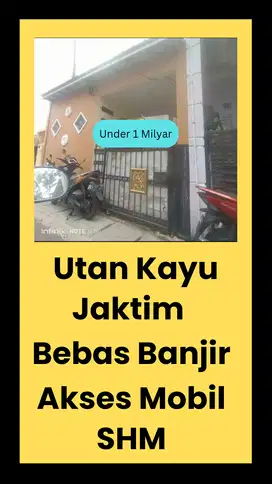 TERMURAH! Rumah Akses Mobil 4 Kamar di Utan Kayu, SHM, 800 Jt Nego
