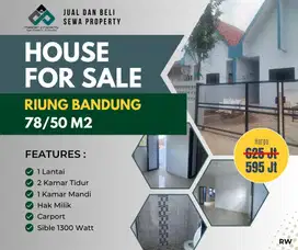 Rumah minimalis 1 lantai di Perumahan Riungbandung Rancasari 500jutaan