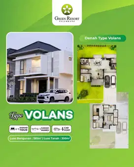 Cluster Townhouse besar 5 kamar tidur fasilitas kolam renang dll