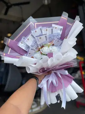 Bouquet Buket Bucket Uang Bunga Kado Hadiah Anniversary Ultah Wisuda