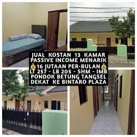 JUAL KOS KOST KOSAN KOSTAN 13 KAMAR DI PONDOK BETUNG TANGERANG SELATAN