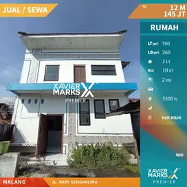 Dijual Rumah dan Ruang Usaha Dekat Umm di Jalan Raya Sengkaling Malang
