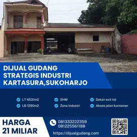 Dijual Gudang Strategis di Kartasura 4531m BU! Harga terjangkau