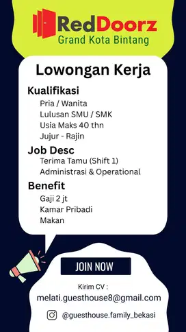 Lowongan Kerja, Admin & Operational