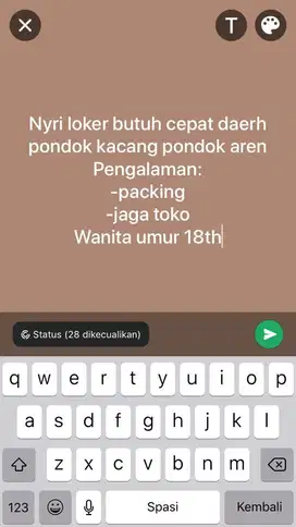 Nyri loker packing daerh pondok kacang