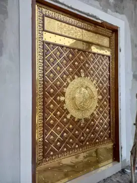 Pintu Replika Masjid Nabawi Bahan Kayu Jati Perhutani Kombinasi