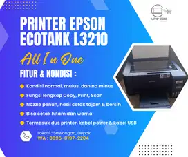 Jual Printer Epson EcoTank L3210 All In One Fullset Second Siap pakai