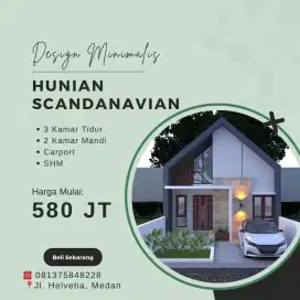 JUAL CEPAT RUMAH DESIGN SCANDANAVIAN MINIMALIS MODERN DI HELVET