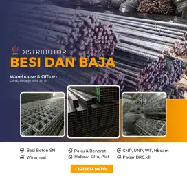 Jual besi beton, wiremesh, siku, cnp, unp, wf, paku dan bendrat