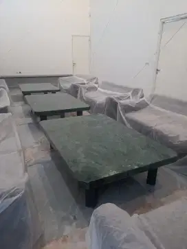 Meja makan dan meja tamu marmer