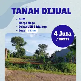 Dijual Tanah dekat dengan UIN 3 Malang