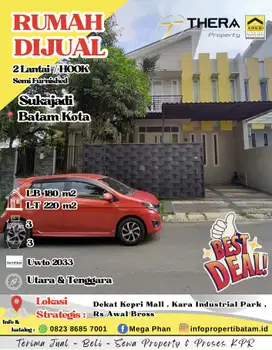 Dijual Murah Rumah 2 lantai Hook di sukajadi Boulevard
