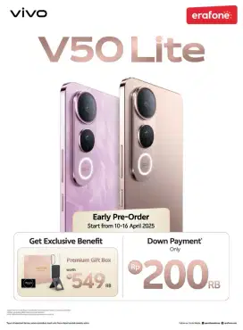 VIVO V50 LITE 512 BISA CICILAN 0% UP TO 24BULAN GRATIS GIFT PREMIUM
