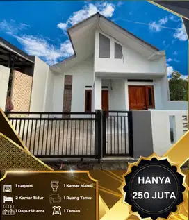 Rumah murah 2 kamar akses strategis dekat jalan utama hanya 250 jutaan