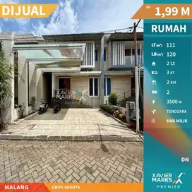 Dijual Rumah Modern Minimalis di Griya Shanta Cluster, Suhat Malang