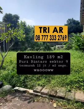 Kavling tinggal satu di Puri Bintaro 189 m2. Hot deal (13739)
